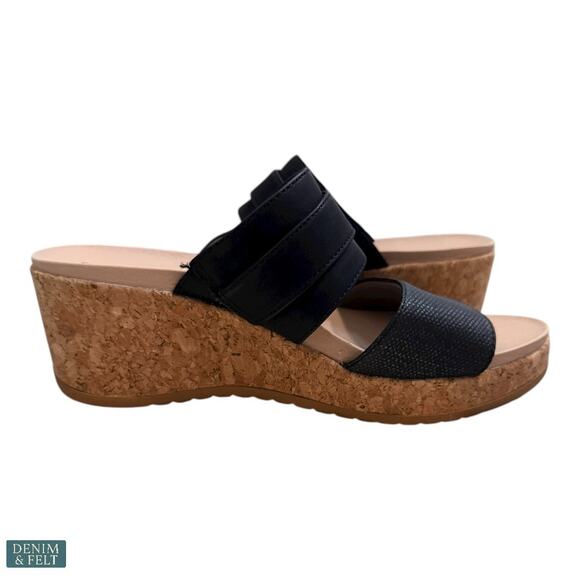Dr. Scholl’s Cali Vibe Black Cork Wedge Sandals Women’s Size 8.5 Summer Style - Picture 10 of 16